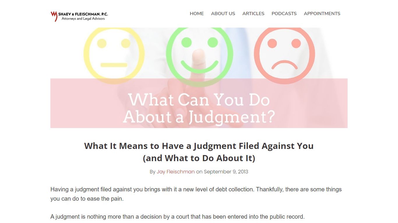 What It Means To Have A Judgment Filed Against You